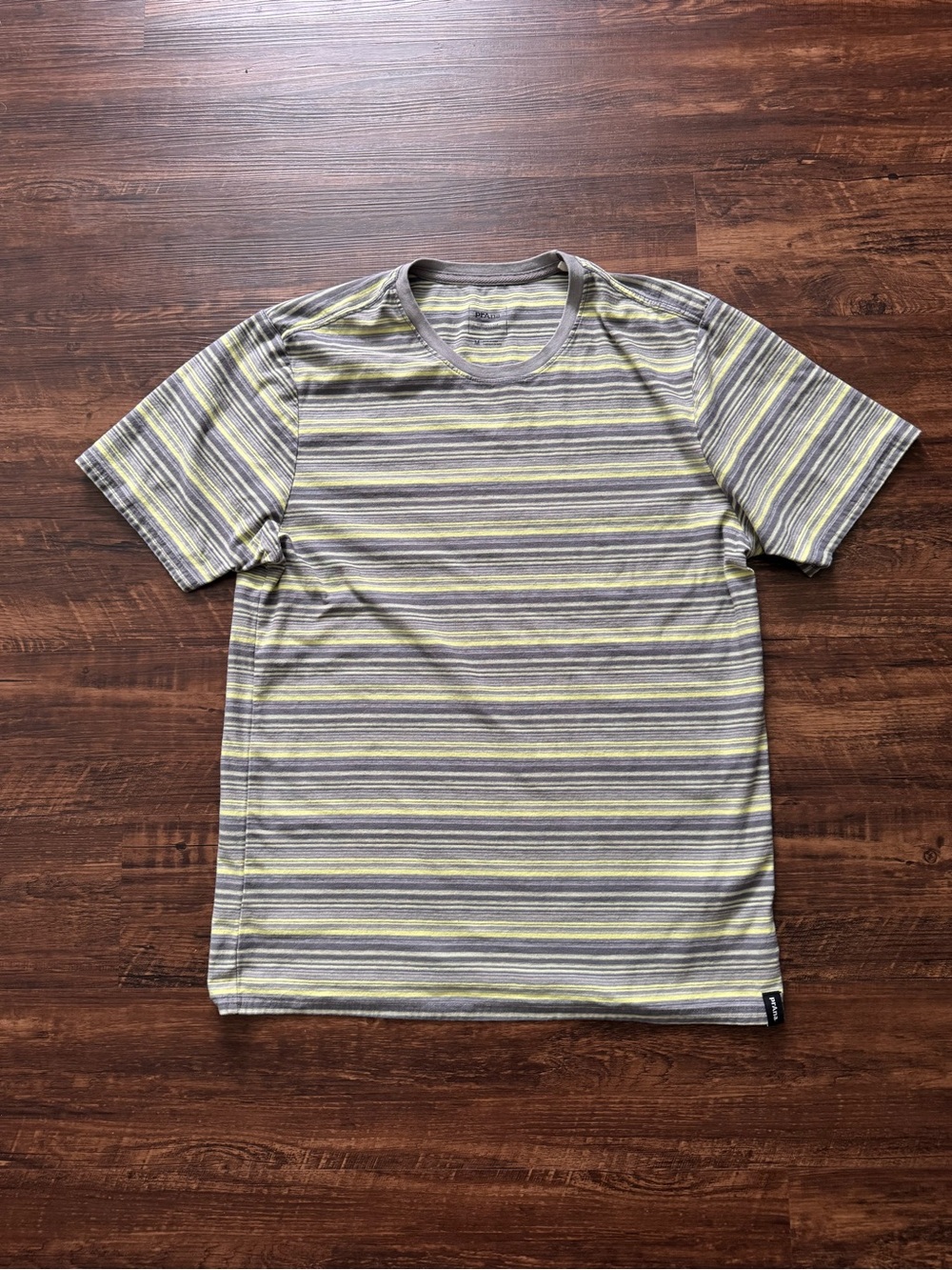 prAna Striped Casual Unisex Short Sleeve T-Shirt | 100% Organic Cotton